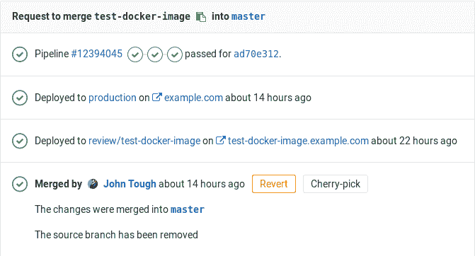 Environment URLs in merge request