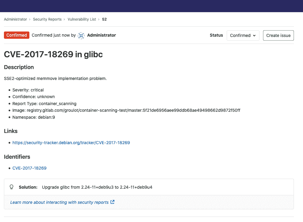 Interacting with security reports