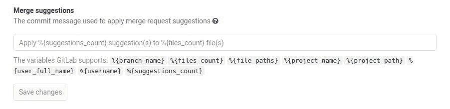 Custom commit message for applied Suggestions