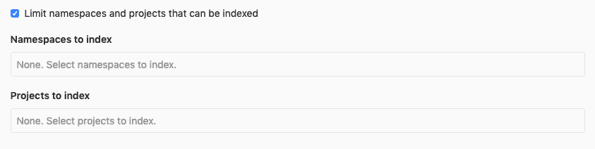 限制名称空间和项目选项