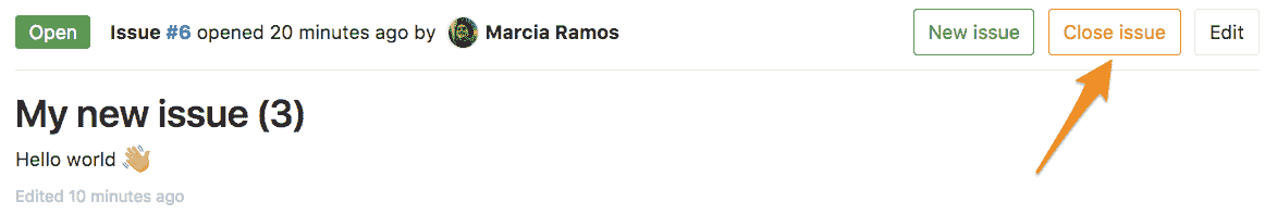 close issue - button
