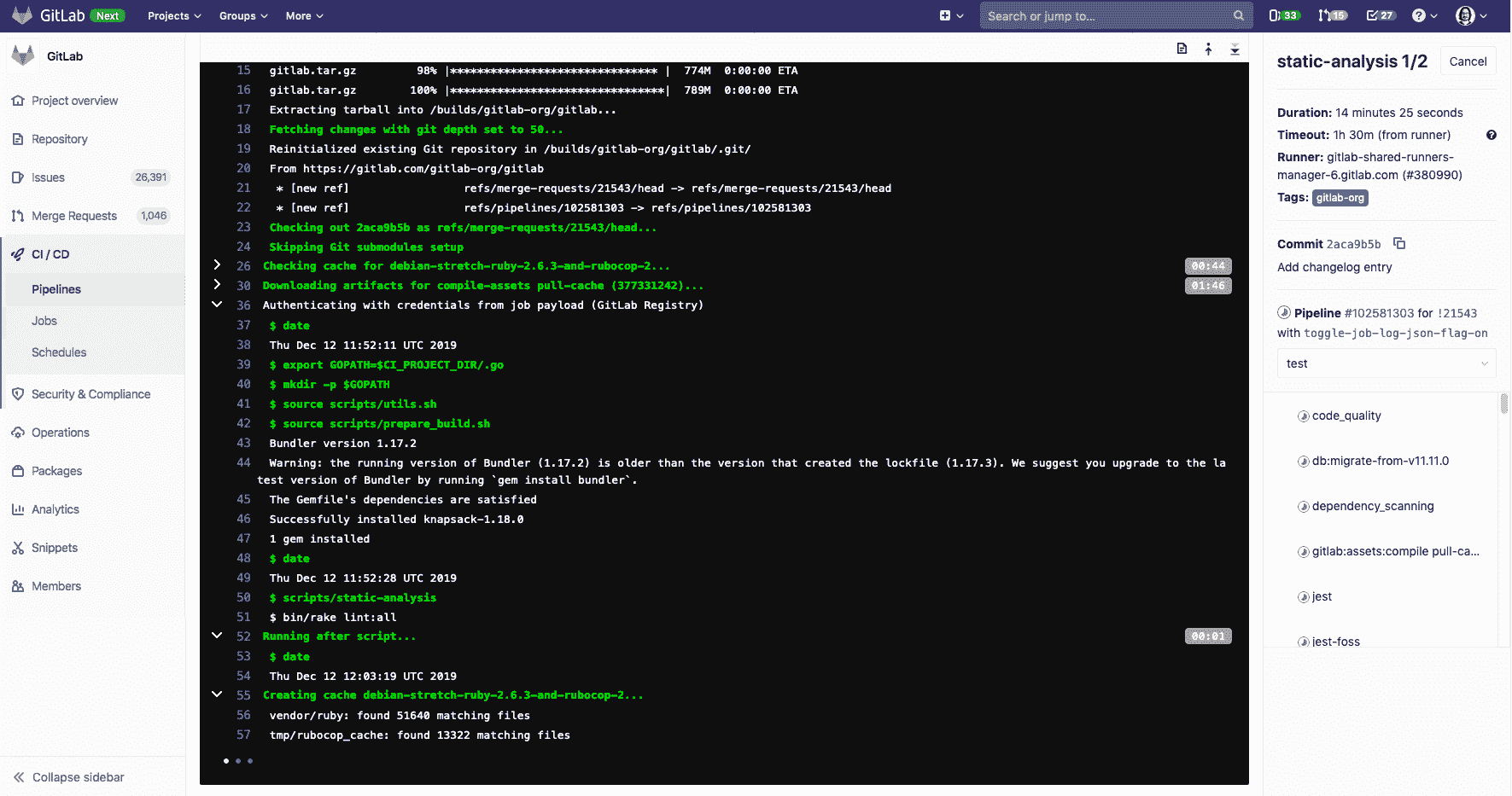 Collapsible sections