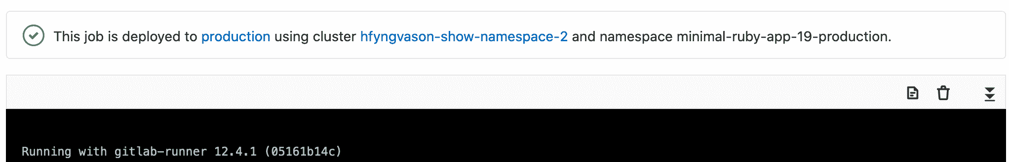Deployment cluster information