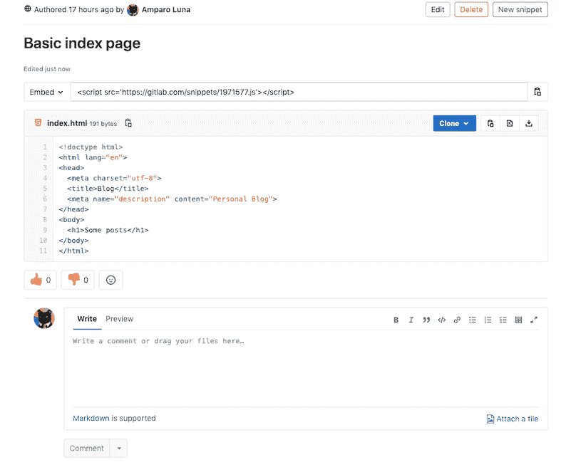 GitLab Snippet