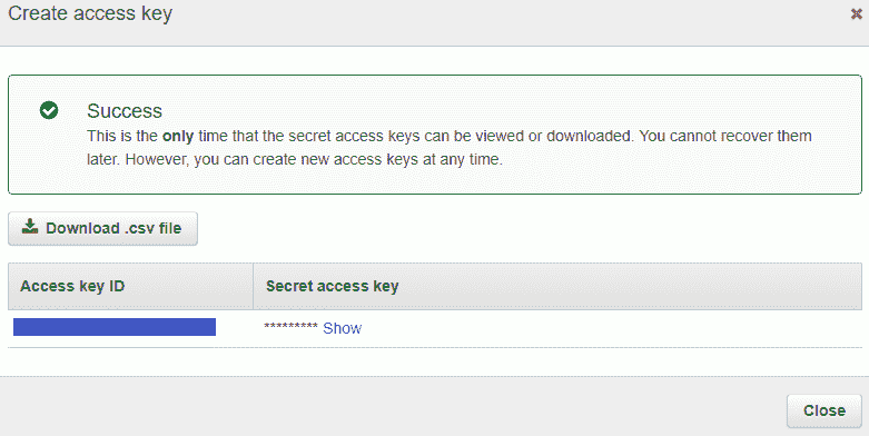 AWS Access Key Configuration