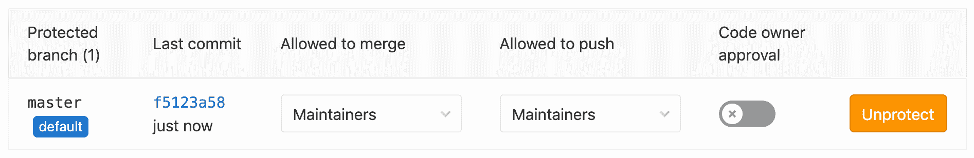 Code Owners approval - branch already protected