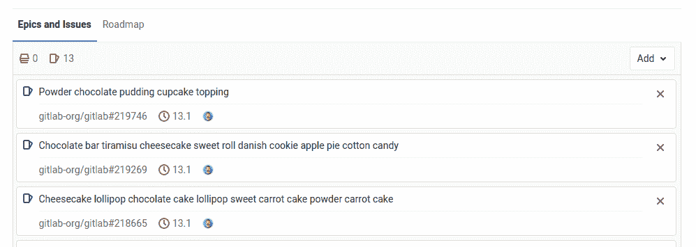 List of issues assigned to an epic