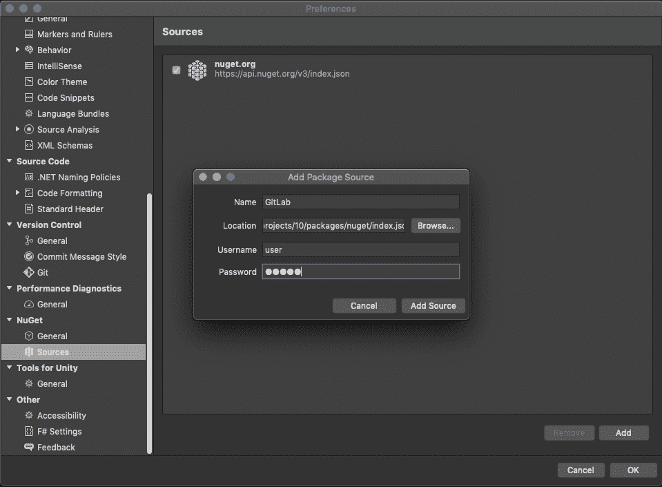 Visual Studio 添加 NuGet 源