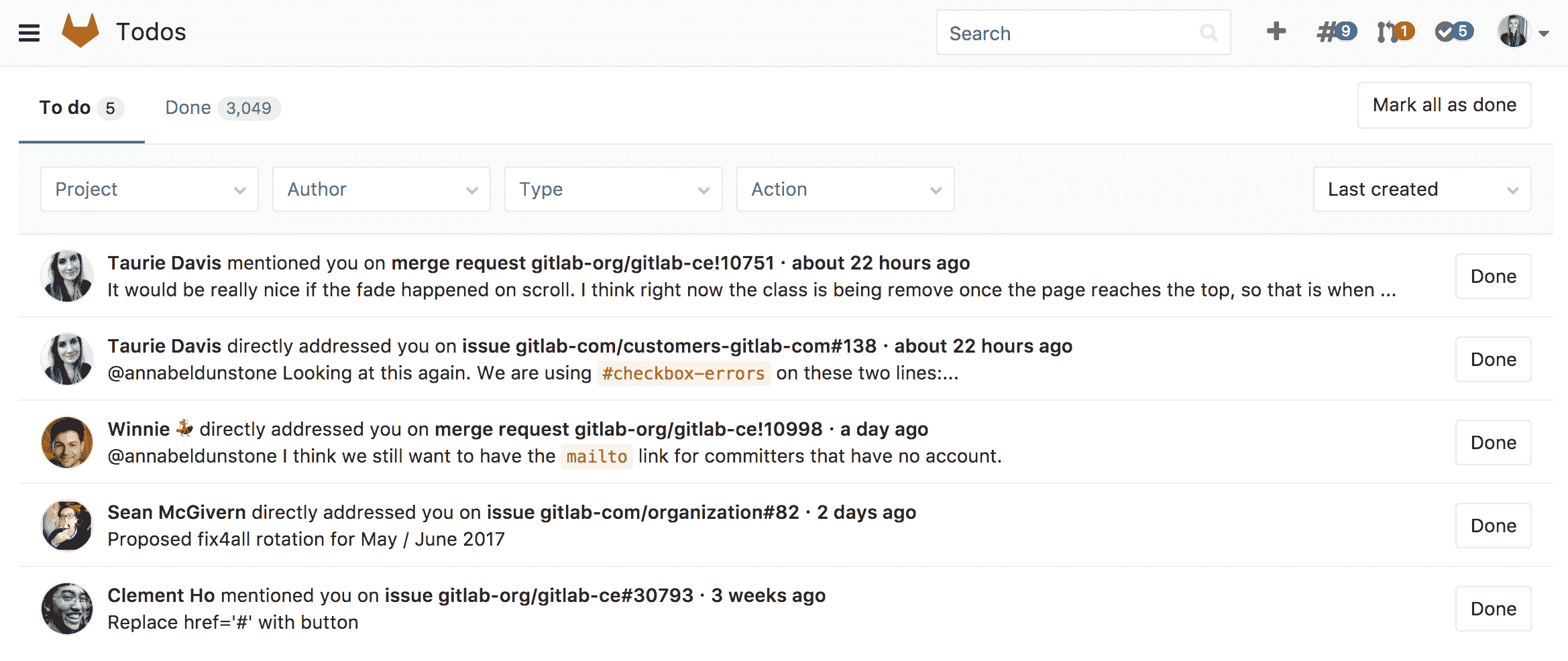 To Do screenshot showing a list of items to check on