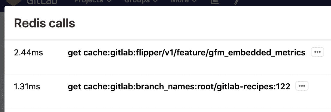 使用性能栏进行 Redis 分析