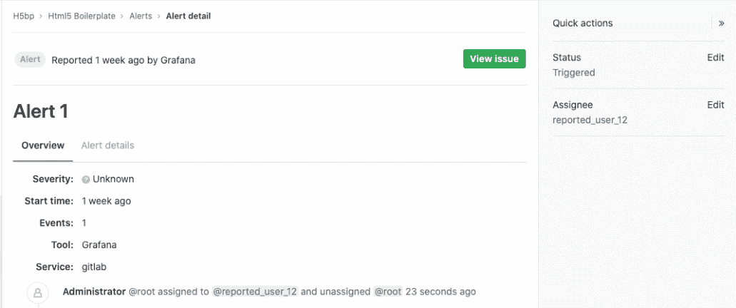 Alert Management Details View System Notes