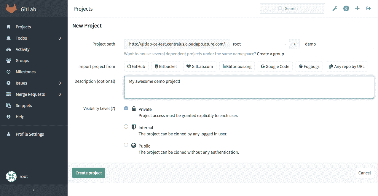 GitLab - New Project