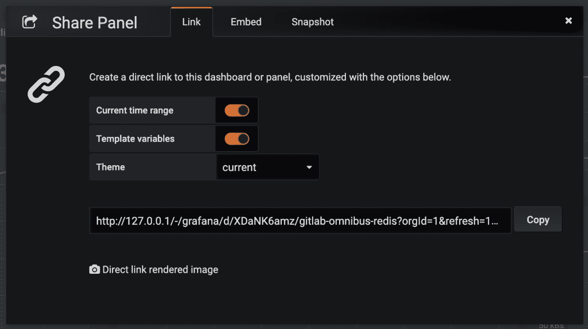 Grafana 共享对话框