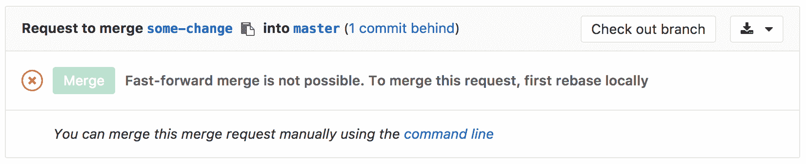 Fast forward merge rebase locally