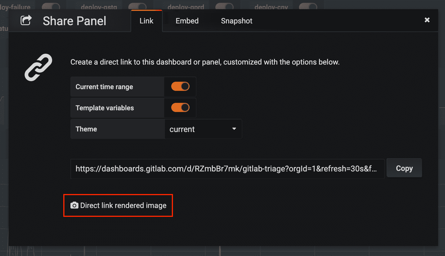 Grafana Direct Linked Rendered Image