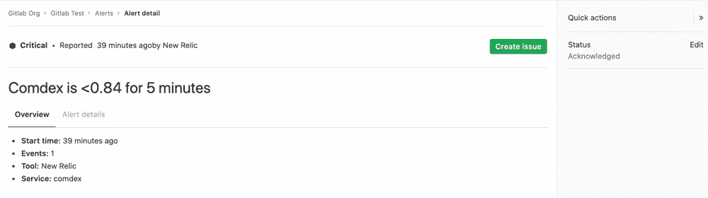 Alert Management Detail Overview