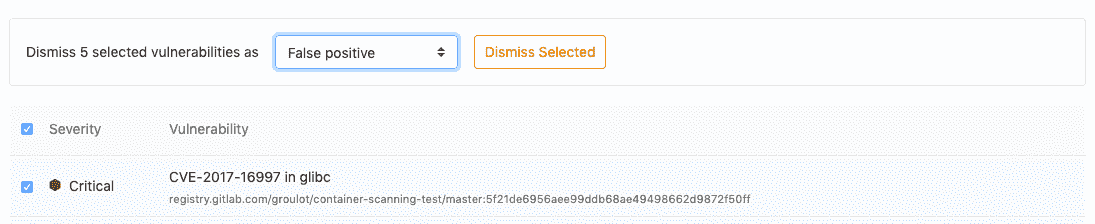 Multiple vulnerability dismissal