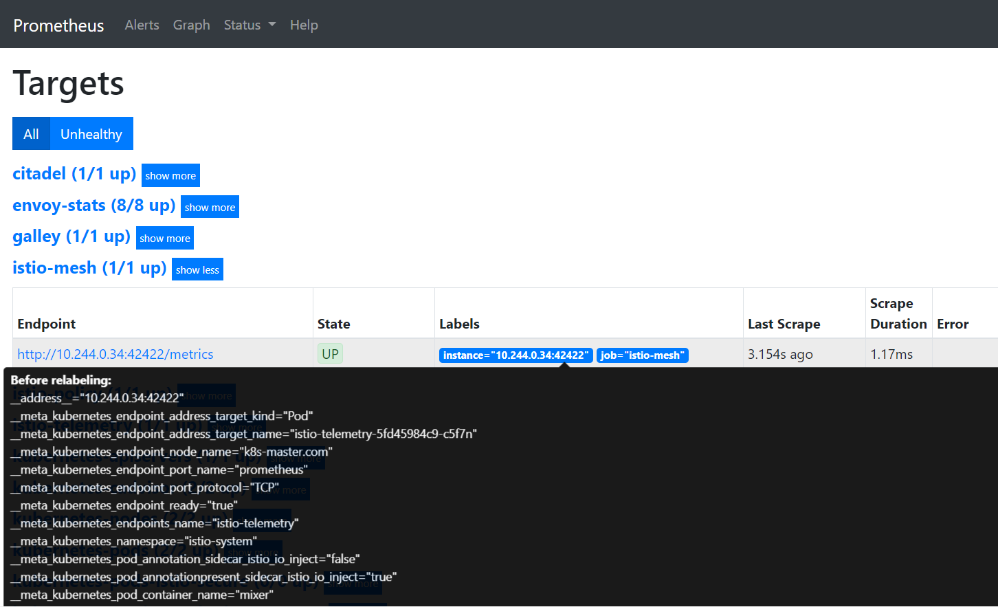 查看 Prometheus 内置标签