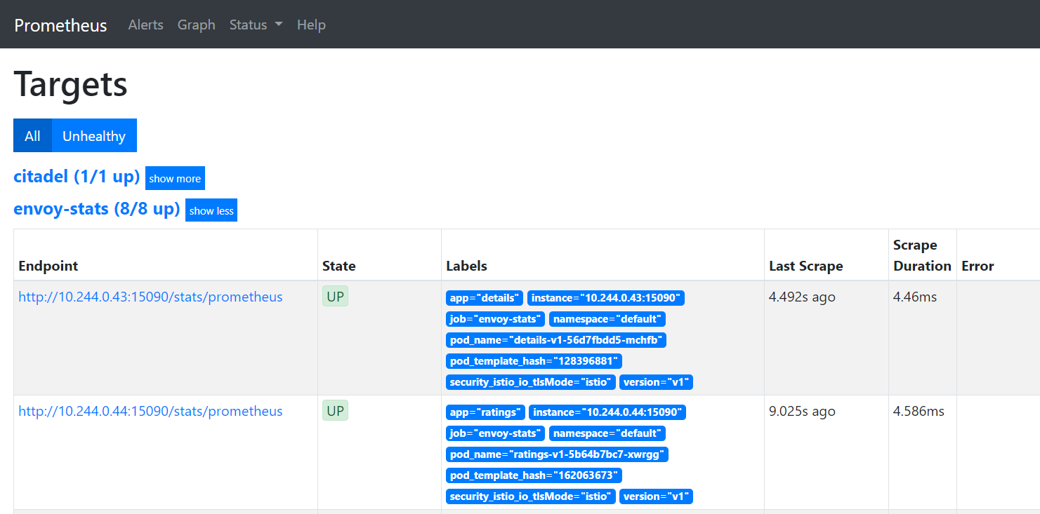 查看 Prometheus 数据源详情页
